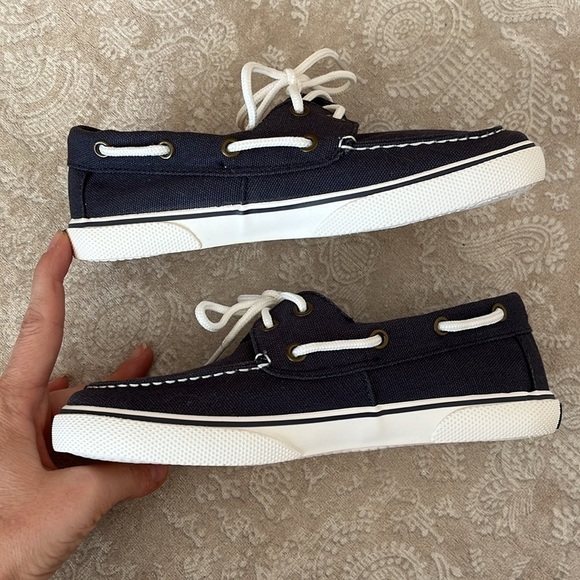 Brand New Sperry Top-Sider Hook & Loop Navy Nautical Boat Shoes Lace Up Loafers - Picture 13 of 16